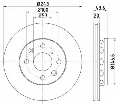 HELLA PAGID 8dd355105011 -  Тормозной диск